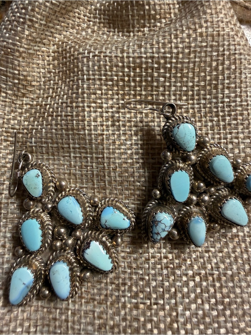 Turquoise Cluster Dangle Earrings